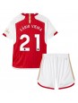 Arsenal Fabio Vieira #21 Domácí dres pro děti 2023-24 Krátký Rukáv (+ trenýrky)